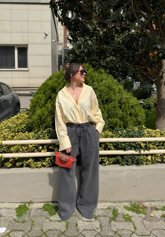 Cos Antrasit Geniş Paça Jean