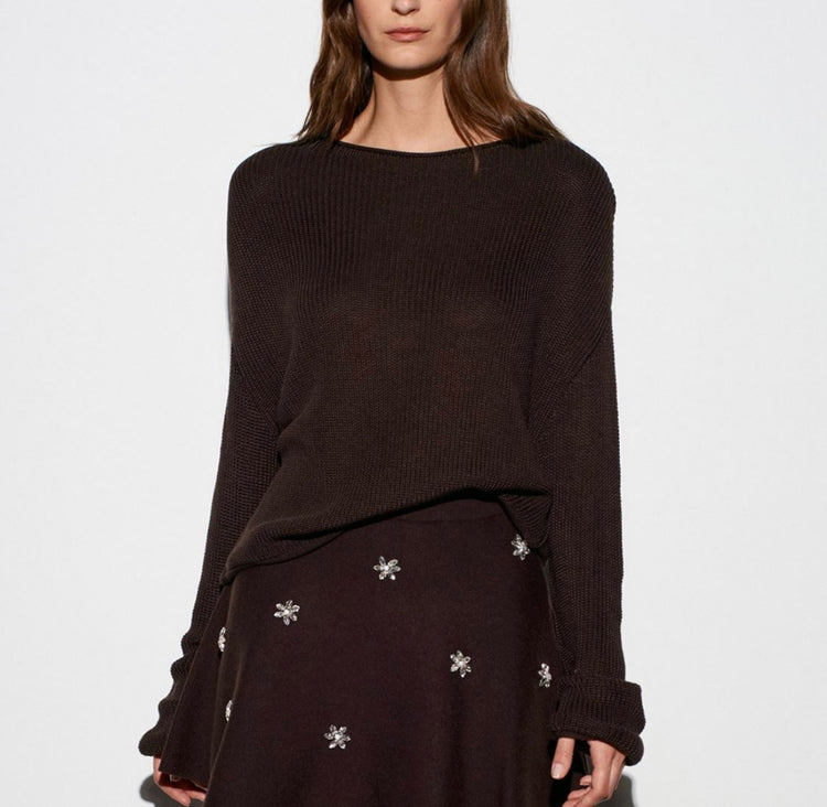 Kayık Yaka K. Kahve Merserize Kazak