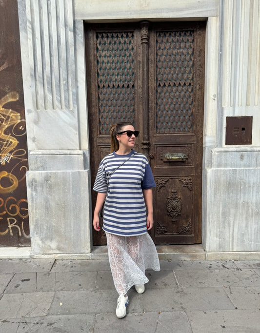 Unisex Çizgili T-shirt
