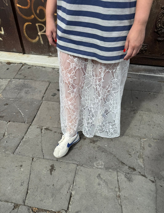 Beli Lastikli Dantel Etek