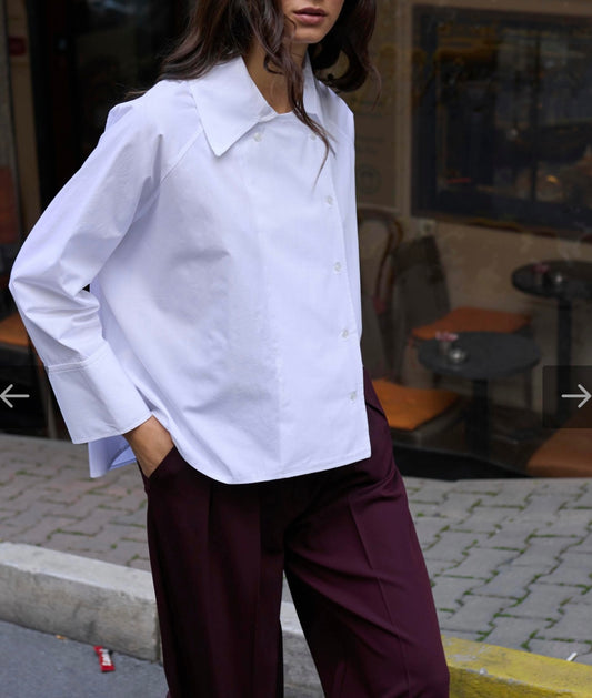 Tasarım Poplin Beyaz Gömlek