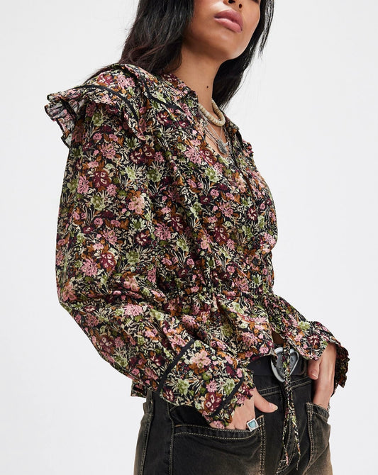 Free People Desenli Vual Bluz