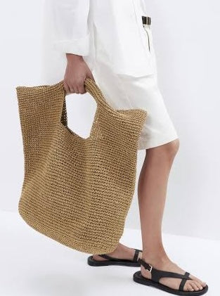 Handmade Tasarım Bej Hasır Çanta