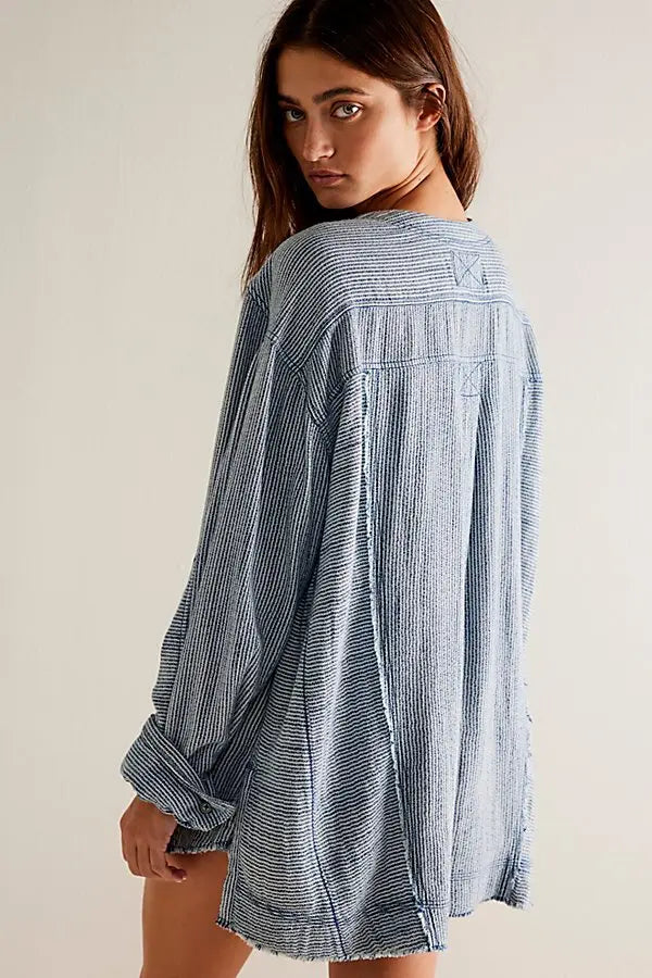 Free People Çizgili Oversize Bluz