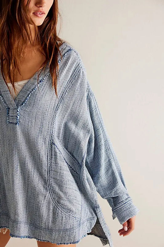Free People Çizgili Oversize Bluz