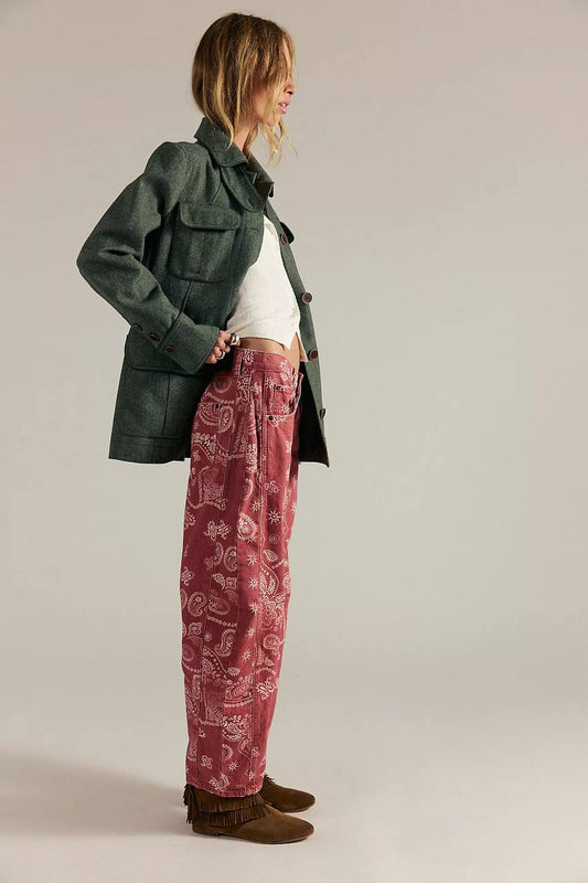 Free People Etnik Desen Barrel Jean