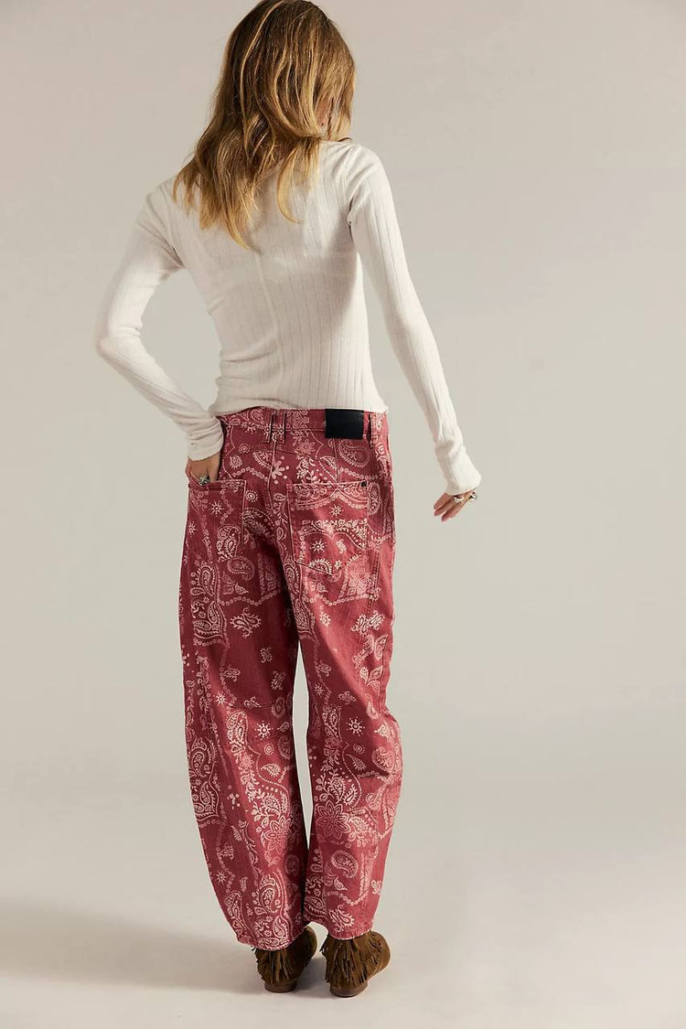 Free People Etnik Desen Barrel Jean