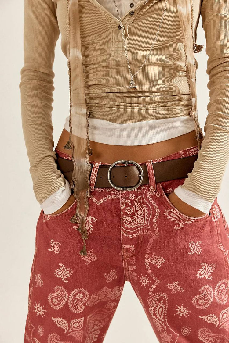 Free People Etnik Desen Barrel Jean