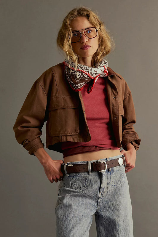 Free People Kısa Gabardin Ceket