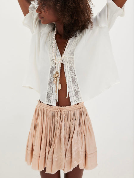 Free People Saten Mini Etek