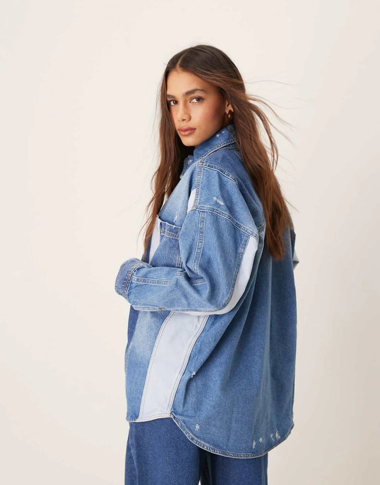 (ÖS) Oversize Free People Denim Gömlek