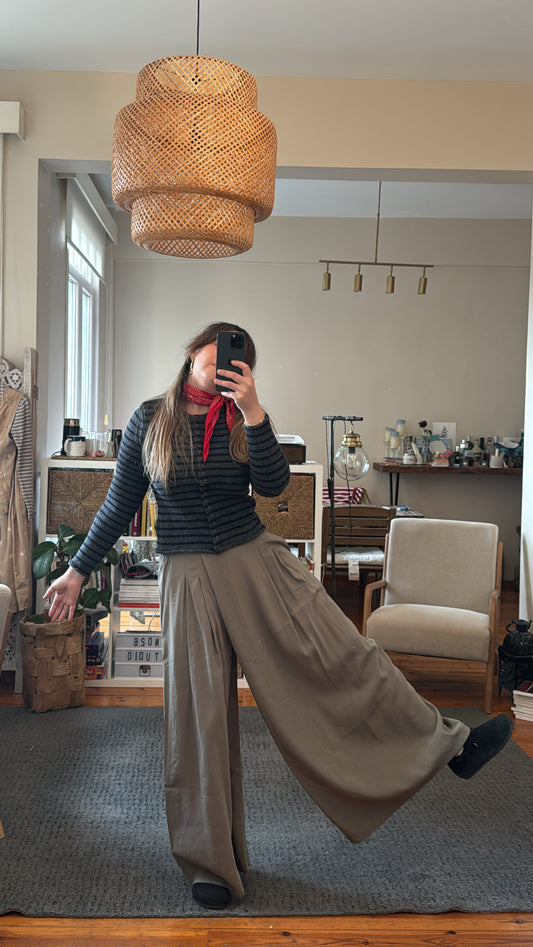 Beli Lastikli Haki Etek/Pantolon