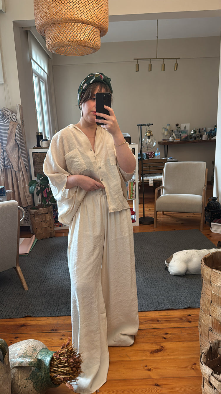 Modal Kumaş Geniş Paça Pantolon