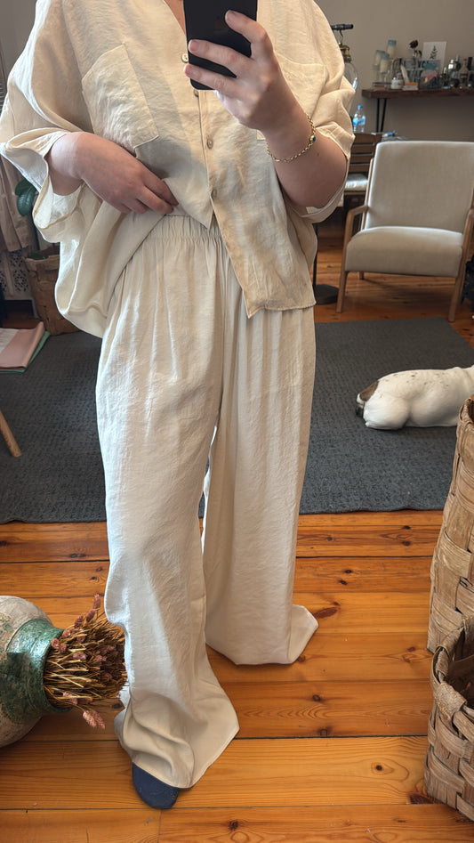 Modal Kumaş Geniş Paça Pantolon