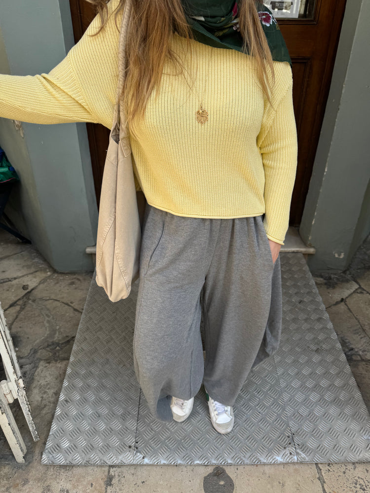 Kayık Yaka Salaş Sarı Kazak