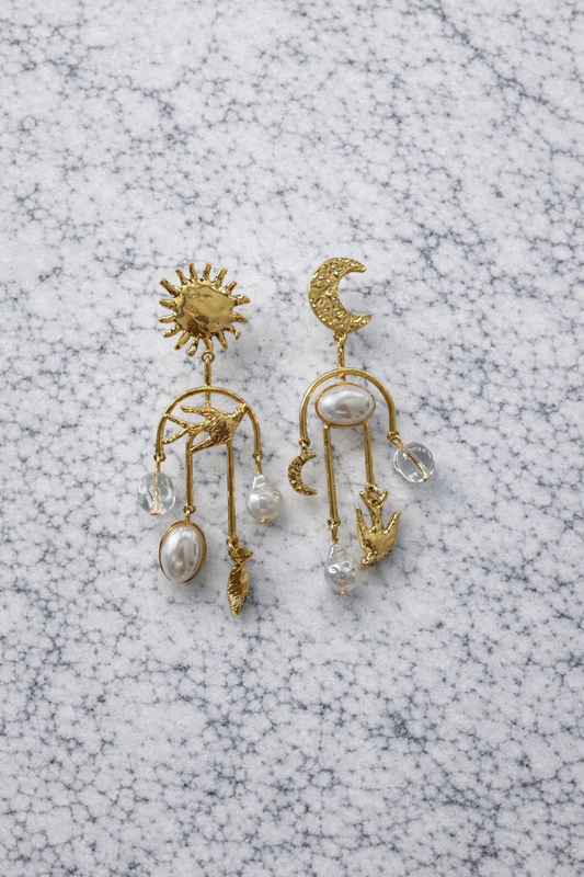 Metal Kuş Sallantılı Küpe