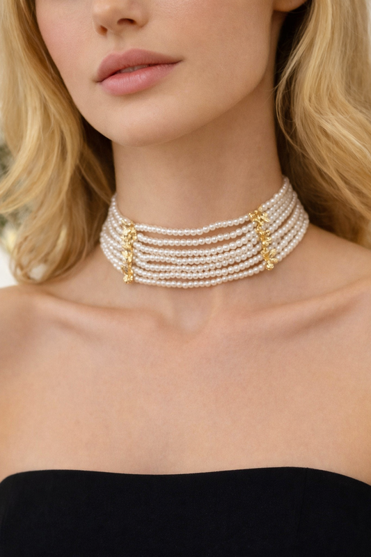 Çoklu Mini İnci Choker Kolye