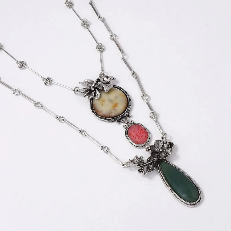 2’li Metal Zincirli Uzun Kolye