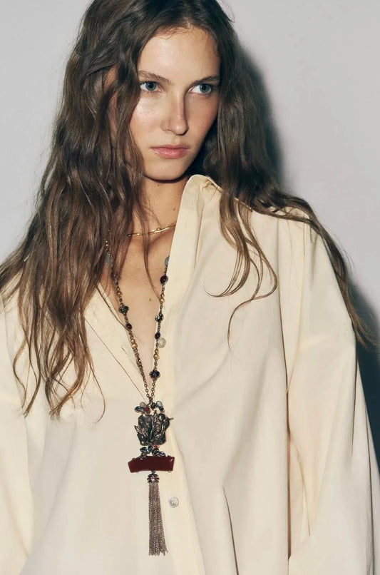 ZR Kuş Figürlü Zincir Sallantılı Kolye