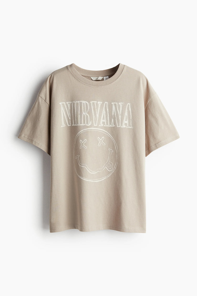 Nirvana Baskılı Oversize T-shirt