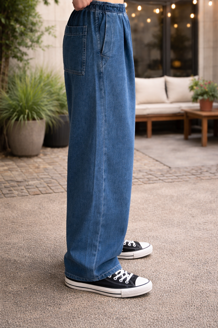 Cos Geniş Paça Beli Lastikli Jean