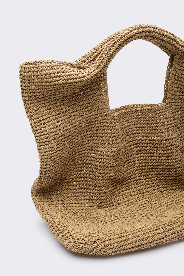 Handmade Tasarım Bej Hasır Çanta