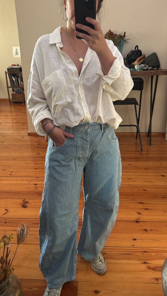 Free People Çizgili Barrel Jean