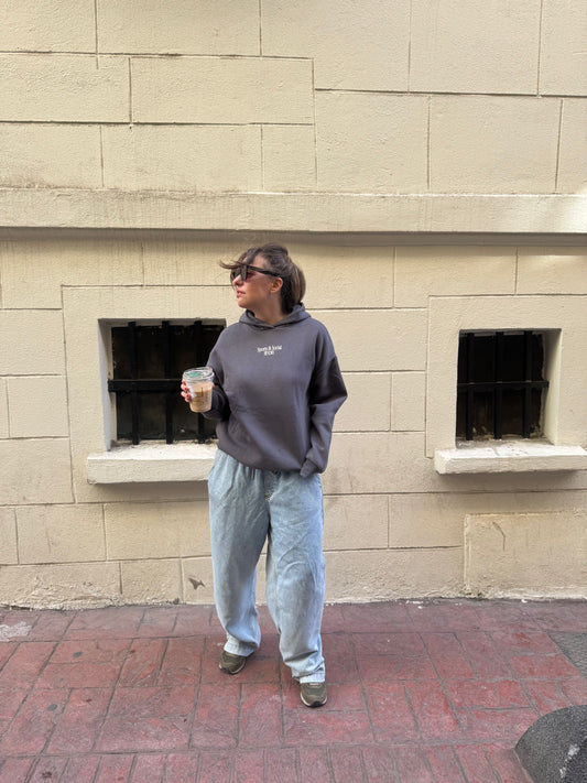 Unisex Oversize Baskılı Sweatshirt