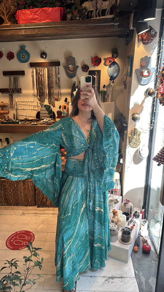 İthal İpek Bluz/Pantolon Takım