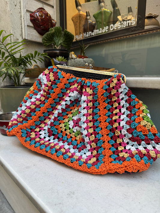 Handmade Renkli Büyük Clutch Çanta