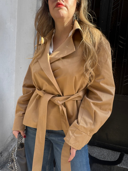 Kruvaze Kısa Trenç