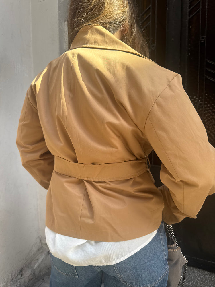 Kruvaze Kısa Trenç