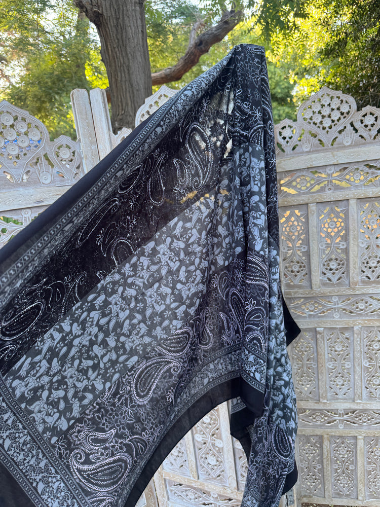 Antrasit Patchwork Şal/Pareo