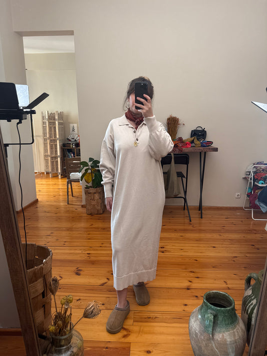 Triko Polo Yaka Elbise