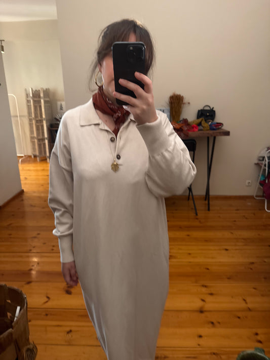 Triko Polo Yaka Elbise