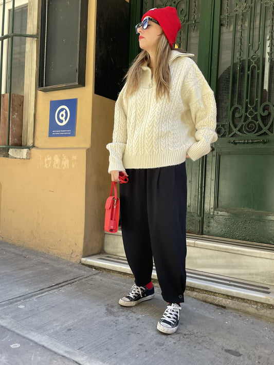 Paçaları Düğmeli Carrot Fit Pantolon