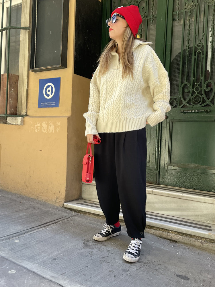 Paçaları Düğmeli Carrot Fit Pantolon